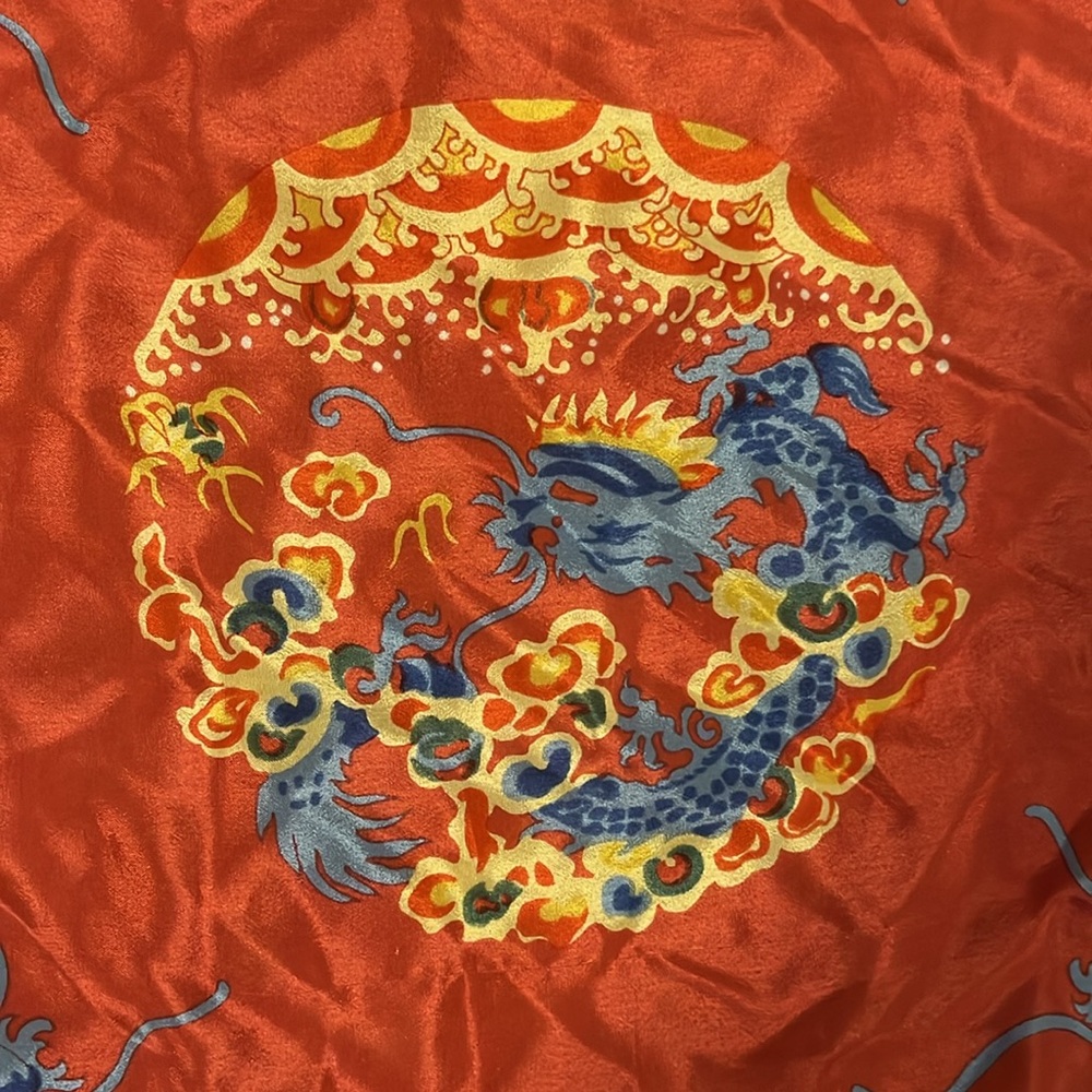 Vintage Anne Klein silk dragon scarf - Picture 3 of 7